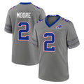 B.Bills #2 DJ Moore Player Gray Nickel City Home Game STECN Stitched Jerseys