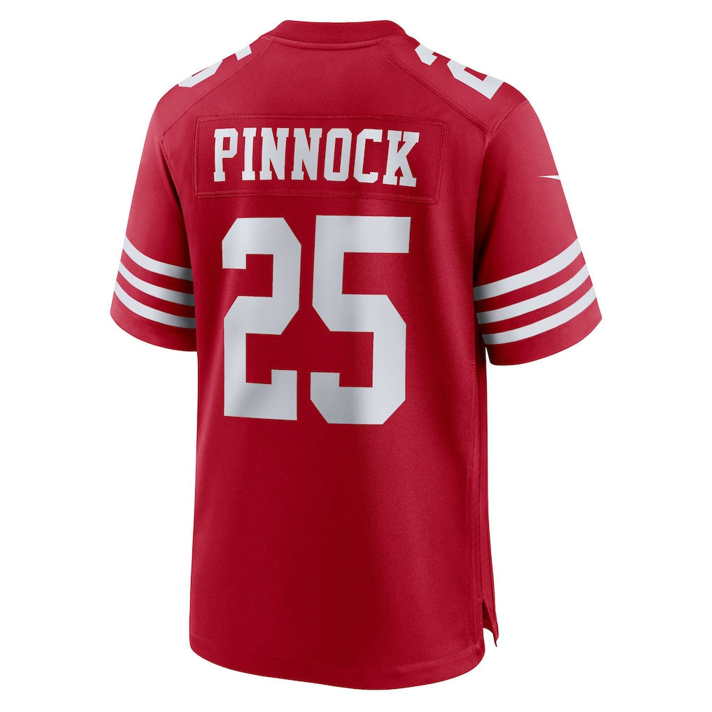 STECN SF.49ers #25 Jason Pinnock Scarlet Team Game Jersey