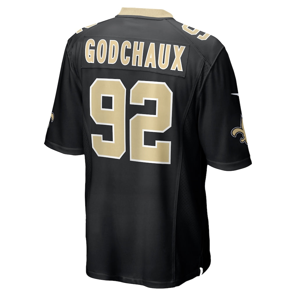 STECN NO.Saints #92 Davon Godchaux Black Team Game Jersey