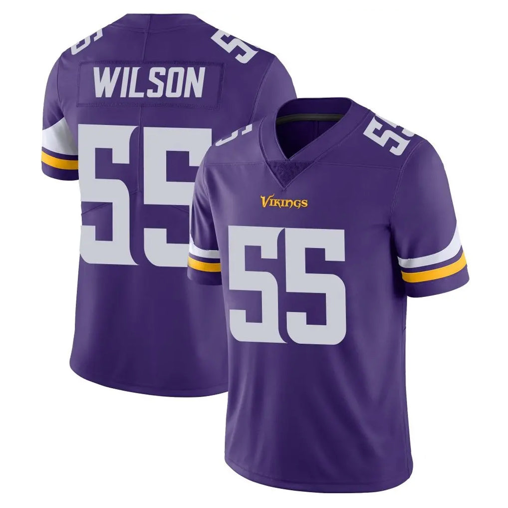 M.Vikings #55 Eric Wilson Player Purple Limited Vapor Untouchable Home Game STECN Stitched Jerseys