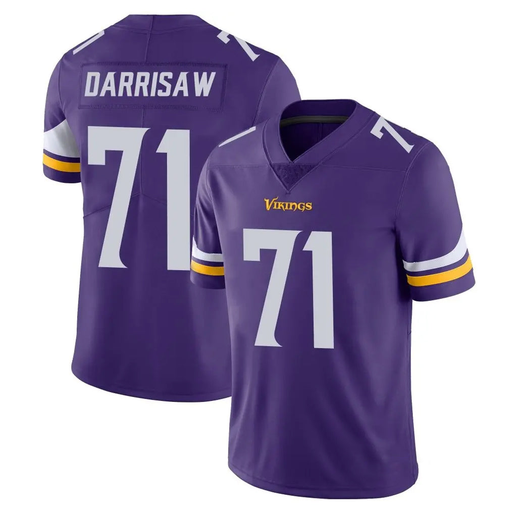 M.Vikings #71 Christian Darrisaw Player Purple Limited Vapor Untouchable Home Game STECN Stitched Jerseys