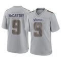 M.Vikings #9 J.J. McCarthy Player Gray Atmosphere Fashion Home Game STECN Stitched Jerseys