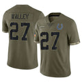 IN.Colts #27 Justin Walley Player Olive Salute To Service Limited STECN Stitched Jerseys
