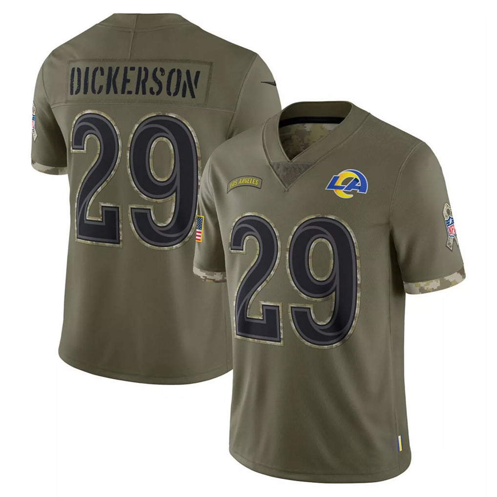 LA.Rams #29 Eric Dickerson Player Olive Salute To Service Limited STECN Stitched Jerseys