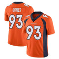 D.Broncos #93 D.J. Jones Player Orange Color Vapor Untouchable Limited Game STECN Stitched Jerseys