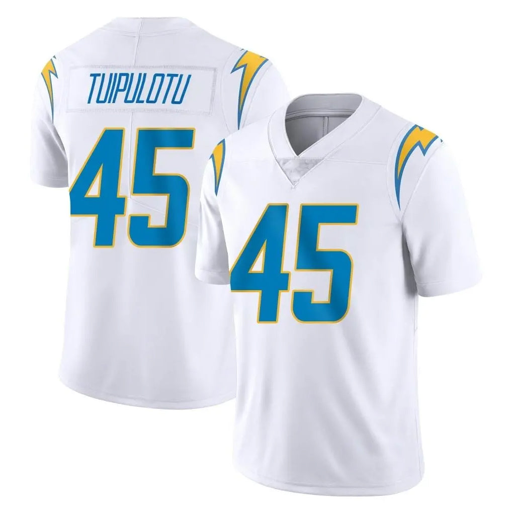 LA.Chargers #45 Tuli Tuipulotu Player White Limited Vapor Untouchable Home Game STECN Stitched Jerseys