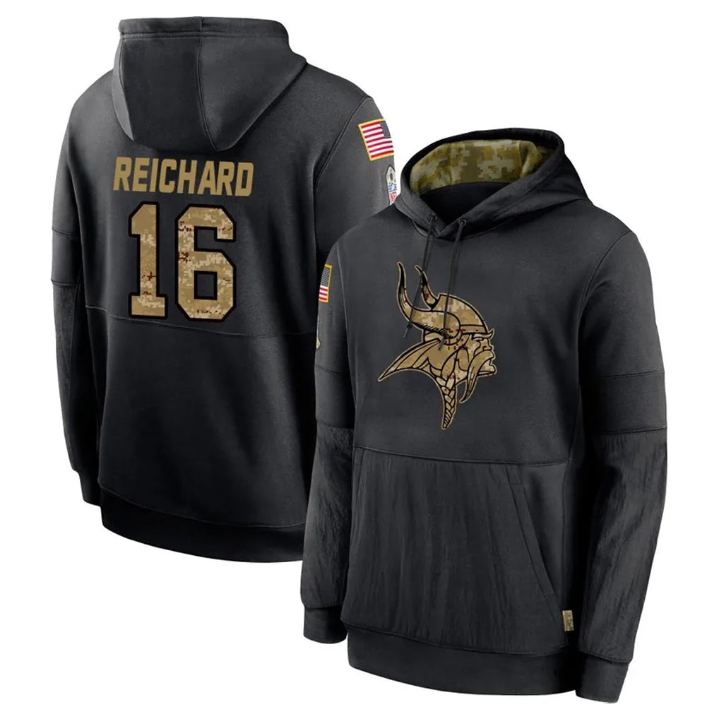 M.Vikings #16 Will Reichard Player Black Salute to Service Hoodies Limited Game STECN Stitched Jerseys