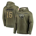 J.Jaguars #16 Trevor Lawrence Player Olive Salute to Service Pullover Hoodies Home Game STECN Stitched Jerseys