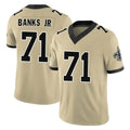NO.Saints #71 Kelvin Banks Jr. Player Gold Limited Vapor F.U.S.E. Home Game STECN Stitched Jerseys