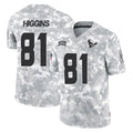 H.Texans #81 Jayden Higgins Player Arctic Camo Salute To Service Limited Game STECN Stitched Jerseys