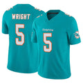 M.Dolphins #5 Jaylen Wright Player Aqua Limited Vapor F.U.S.E. Home Game STECN Stitched Jerseys