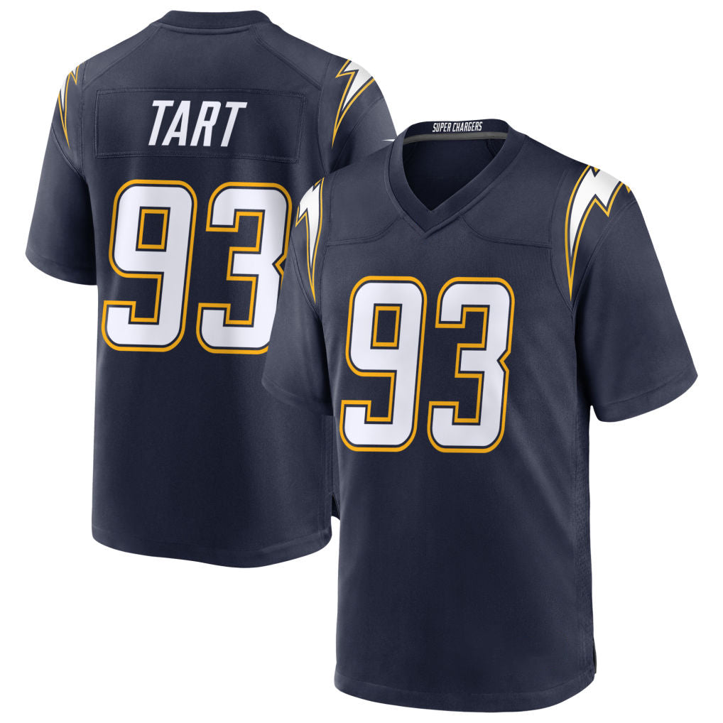 LA.Chargers #93 Teair Tart Player Navy Alternate Home Game STECN Stitched Jerseys