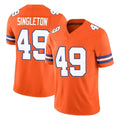 D.Broncos #49 Alex Singleton Player Orange Limited Alternate Vapor F.U.S.E. Throwback Game STECN Stitched Jerseys