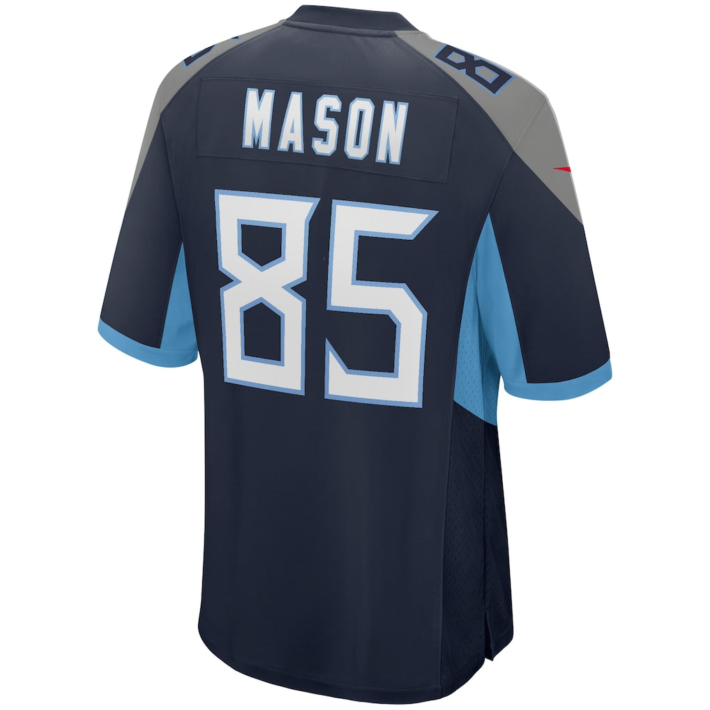 STECN T.Titans #85 Derrick Mason Navy Game Retired Player Jersey