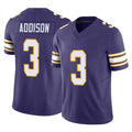 M.Vikings #3 Jordan Addison Player Purple Limited Classic Vapor F.U.S.E. Home Game STECN Stitched Jerseys
