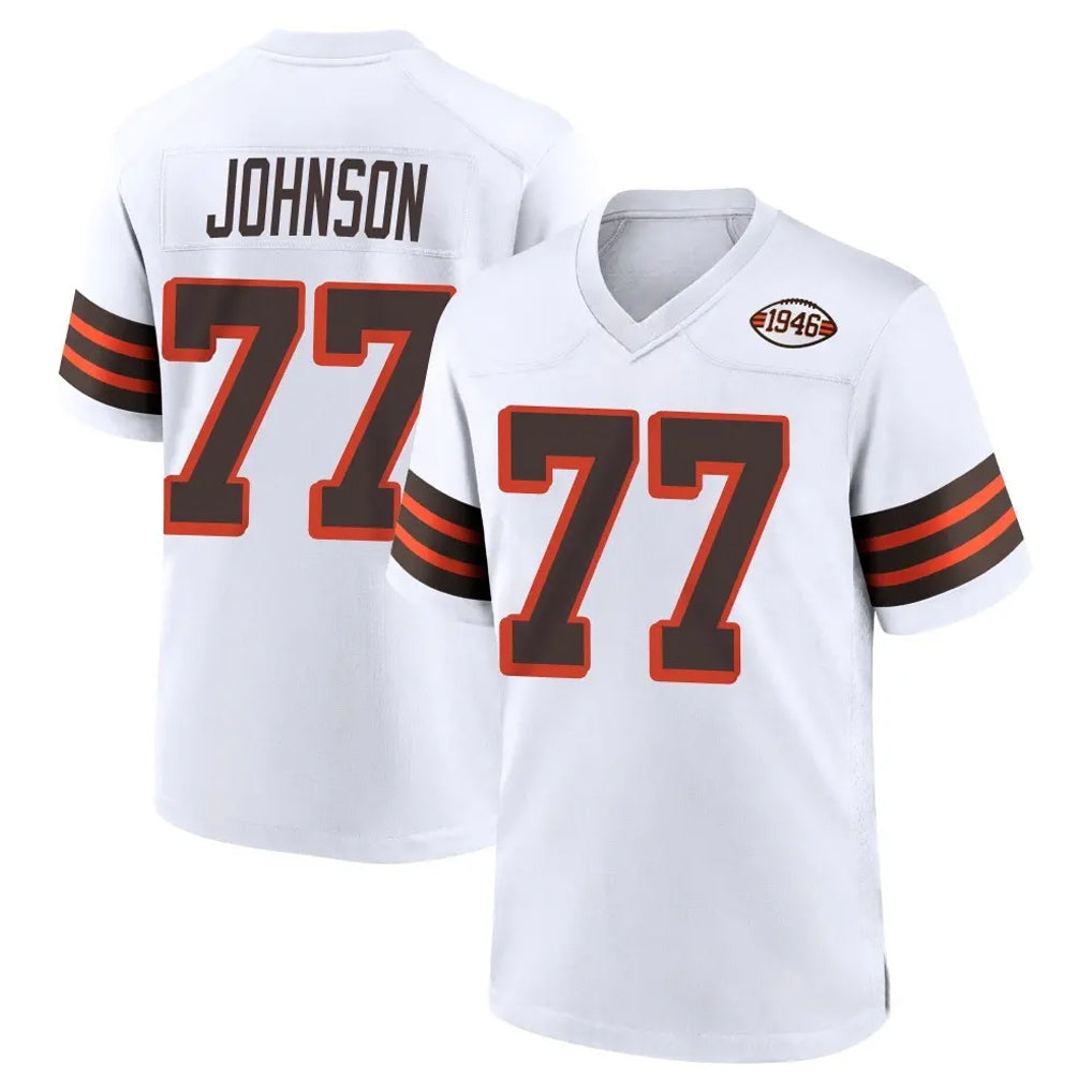 C.Browns #77 Zion Johnson Player White Alternate Home Game STECN Stitched Jerseys