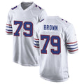 B.Bills #79 Spencer Brown Player White Alternate Game STECN Stitched Jerseys