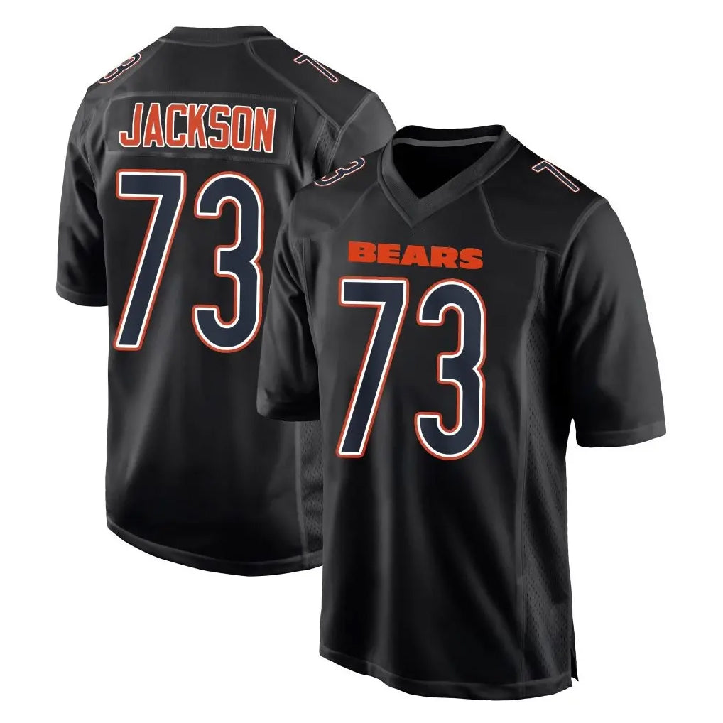 C.Bears #73 Jonah Jackson Player Carbon Black Fashion Game STECN Stitched Jerseys