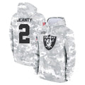 LV.Raiders #2 Ashton Jeanty Player Arctic Camo Salute to Service Hoodies Limited Game STECN Stitched Jerseys