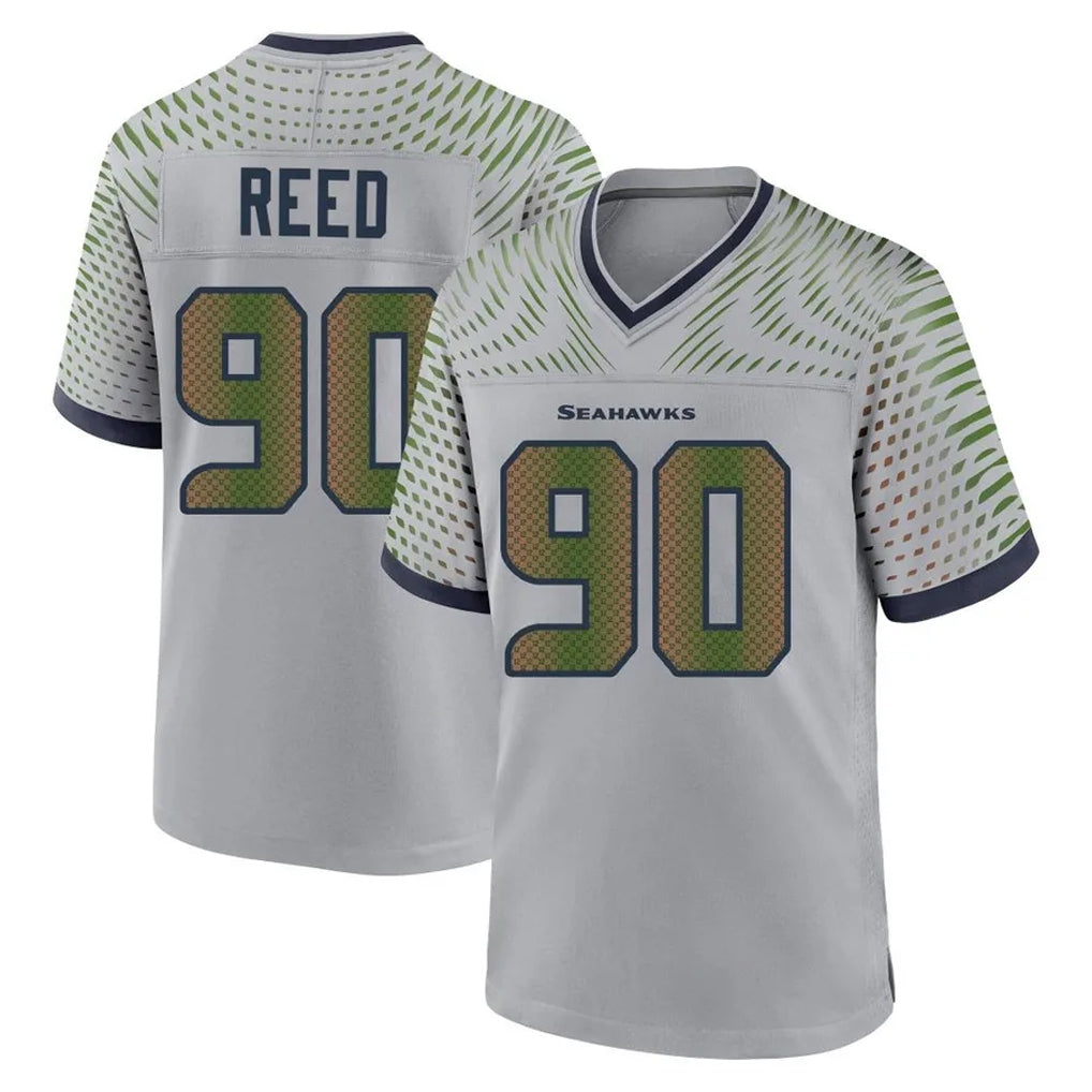 S.Seahawks #90 Jarran Reed Player Grey 2025 Rivalries Collection Home Game STECN Stitched Jerseys