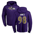 B.Ravens #98 Travis Jones Player Purple Salute to Service Pullover Hoodie STECN Stitched Jerseys