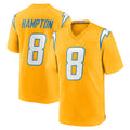 LA.Chargers #8 Omarion Hampton Player Gold Home Game STECN Stitched Jerseys