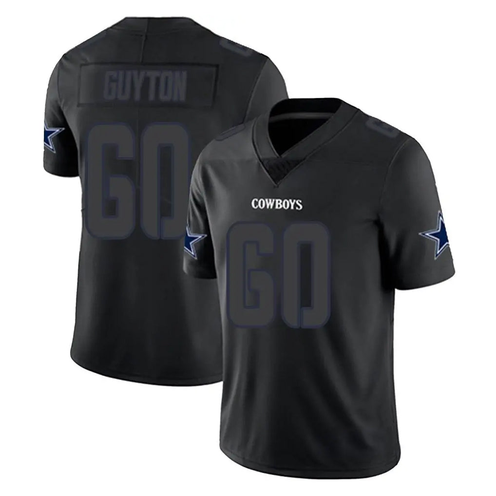 D.Cowboys #60 Tyler Guyton Player Black Impact Limited Home Game STECN Stitched Jerseys