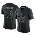 NO.Saints #83 Juwan Johnson Player Black Limited Reflective Home Game STECN Stitched Jerseys