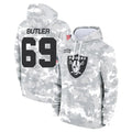LV.Raiders #69 Adam Butler Player Arctic Camo Salute to Service Hoodies Limited Game STECN Stitched Jerseys