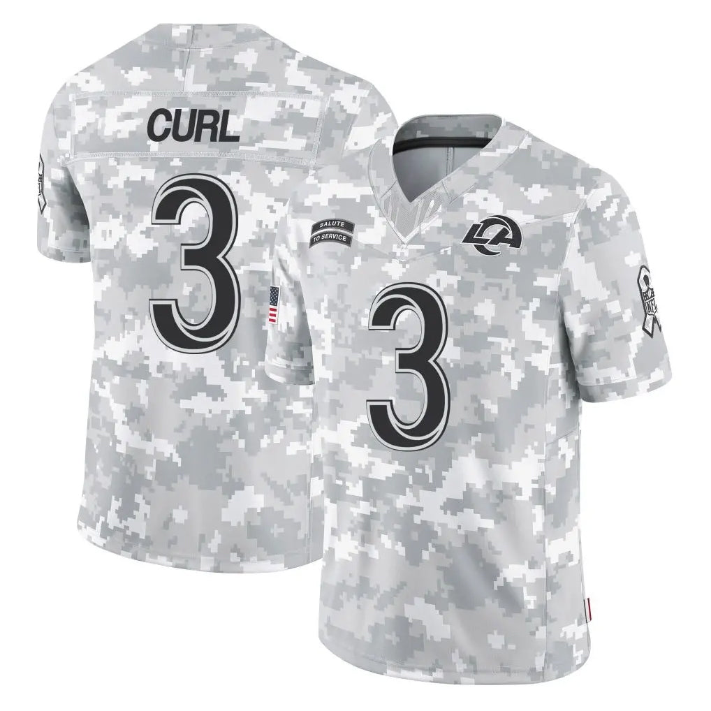 LA.Rams #3 Kam Curl Player Arctic Camo Salute To Service Limited Game STECN Stitched Jerseys