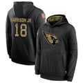 A.Cardinals #18 Marvin Harrison Jr. Player Black Salute to Service Hoodies STECN Stitched Jerseys