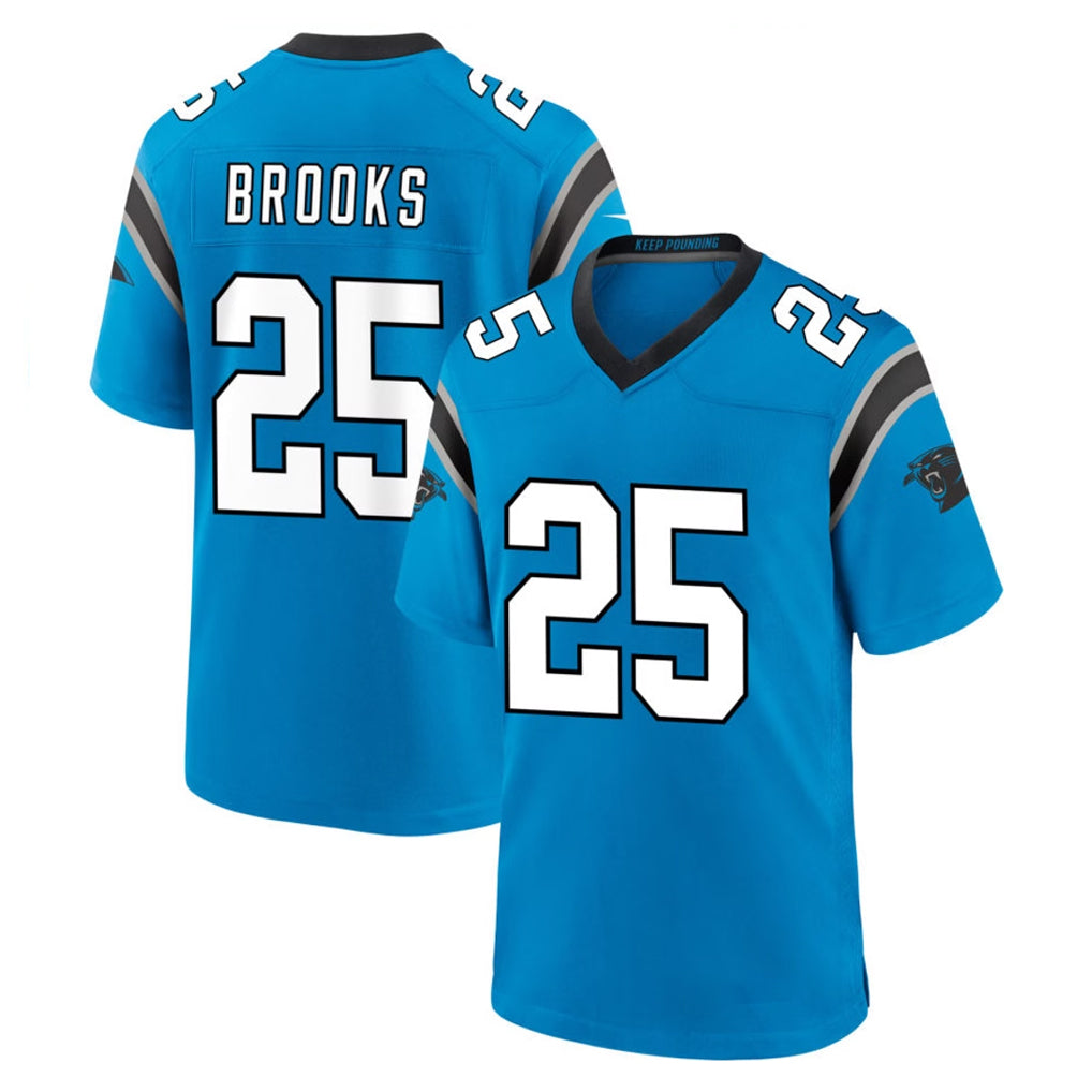 C.Panthers #25 Jonathon Brooks Player Blue Home Game STECN Stitched Jerseys