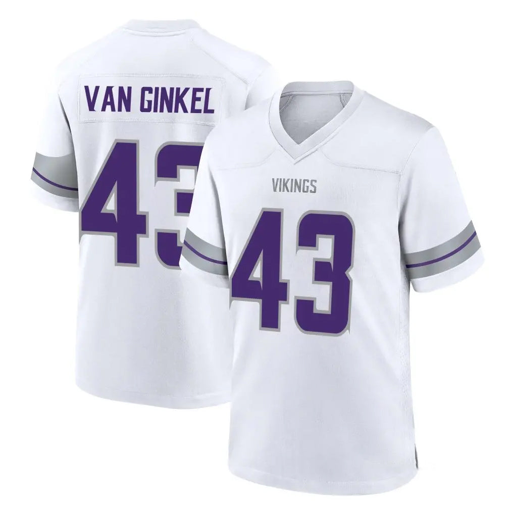 M.Vikings #43 Andrew Van Ginkel Player White Alternate Home Game STECN Stitched Jerseys
