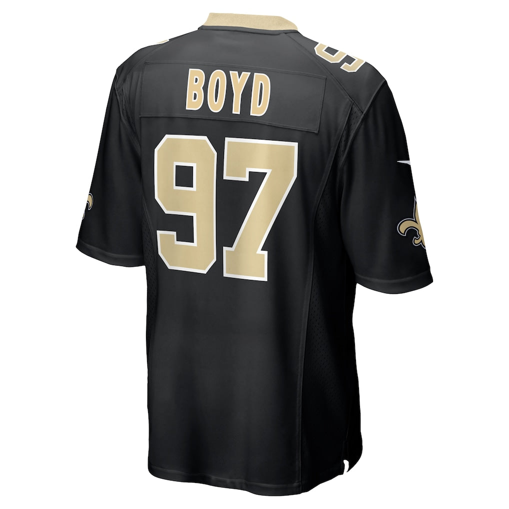STECN NO.Saints #97 Khristian Boyd Black Game Jersey
