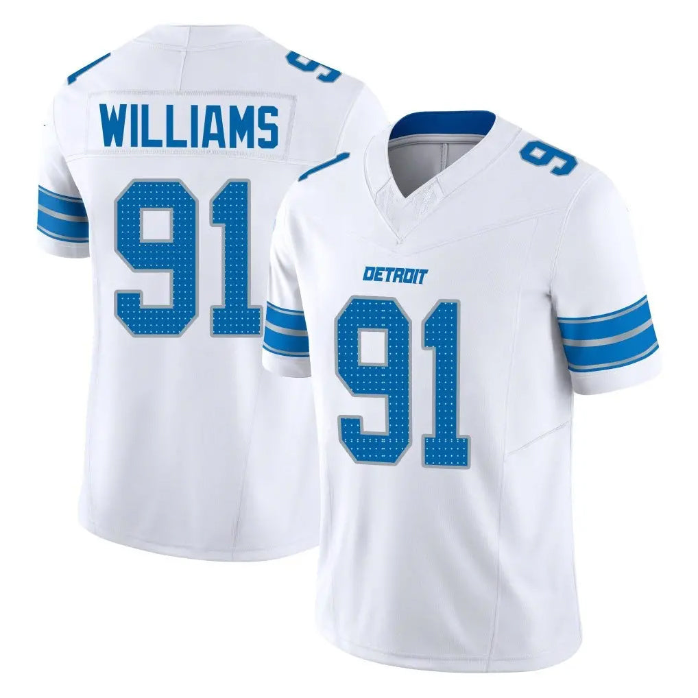D.Lions #91 Tyleik Williams Player White Limited Vapor F.U.S.E. Alternate Home Game STECN Stitched Jerseys