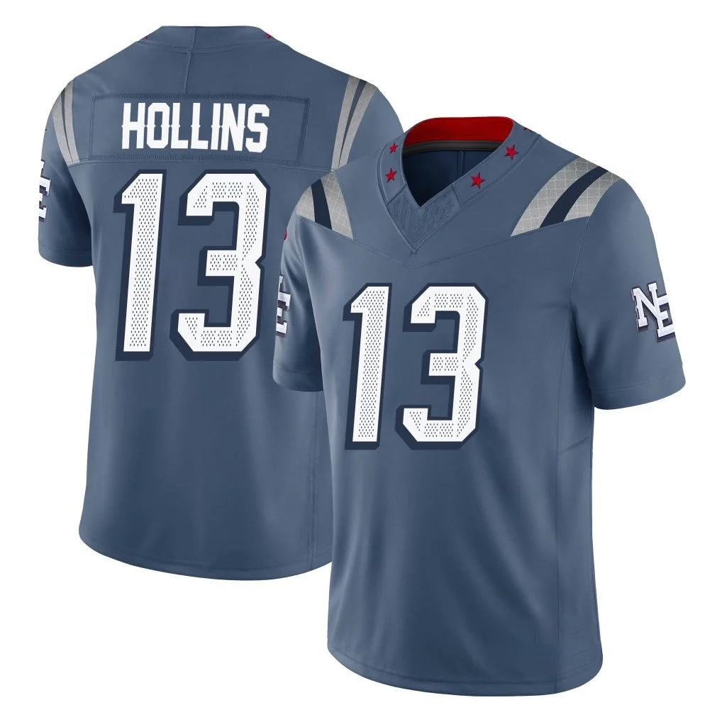 NE.Patriots #13 Mack Hollins Player Blue Limited Rivalries Collection Home Game STECN Stitched Jerseys