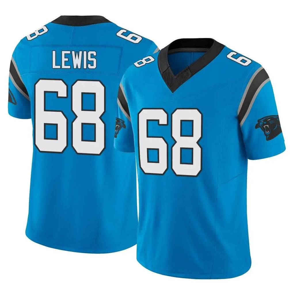 C.Panthers #68 Damien Lewis Player Blue Vapor F.U.S.E. Limited Home Game STECN Stitched Jerseys
