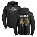 B.Ravens #40 Teddye Buchanan Player Black Pullover Hoodie STECN Stitched Jerseys