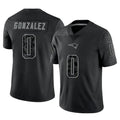 NE.Patriots #0 Christian Gonzalez Player Black Reflective LImited Home Game STECN Stitched Jerseys