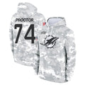 M.Dolphins #74 Kadyn Proctor Player Arctic Camo Salute to Service Hoodies Limited Game STECN Stitched Jerseys