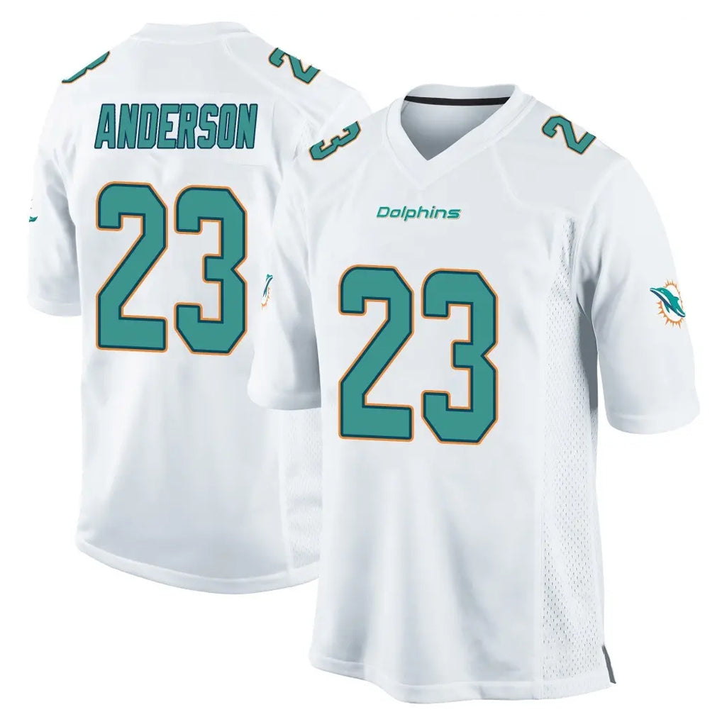 M.Dolphins #23 Zayne Anderson Player White Home Game STECN Stitched Jerseys