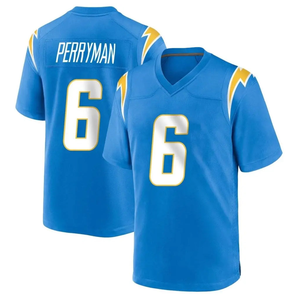 LA.Chargers #6 Denzel Perryman Player Blue Home Game STECN Stitched Jerseys