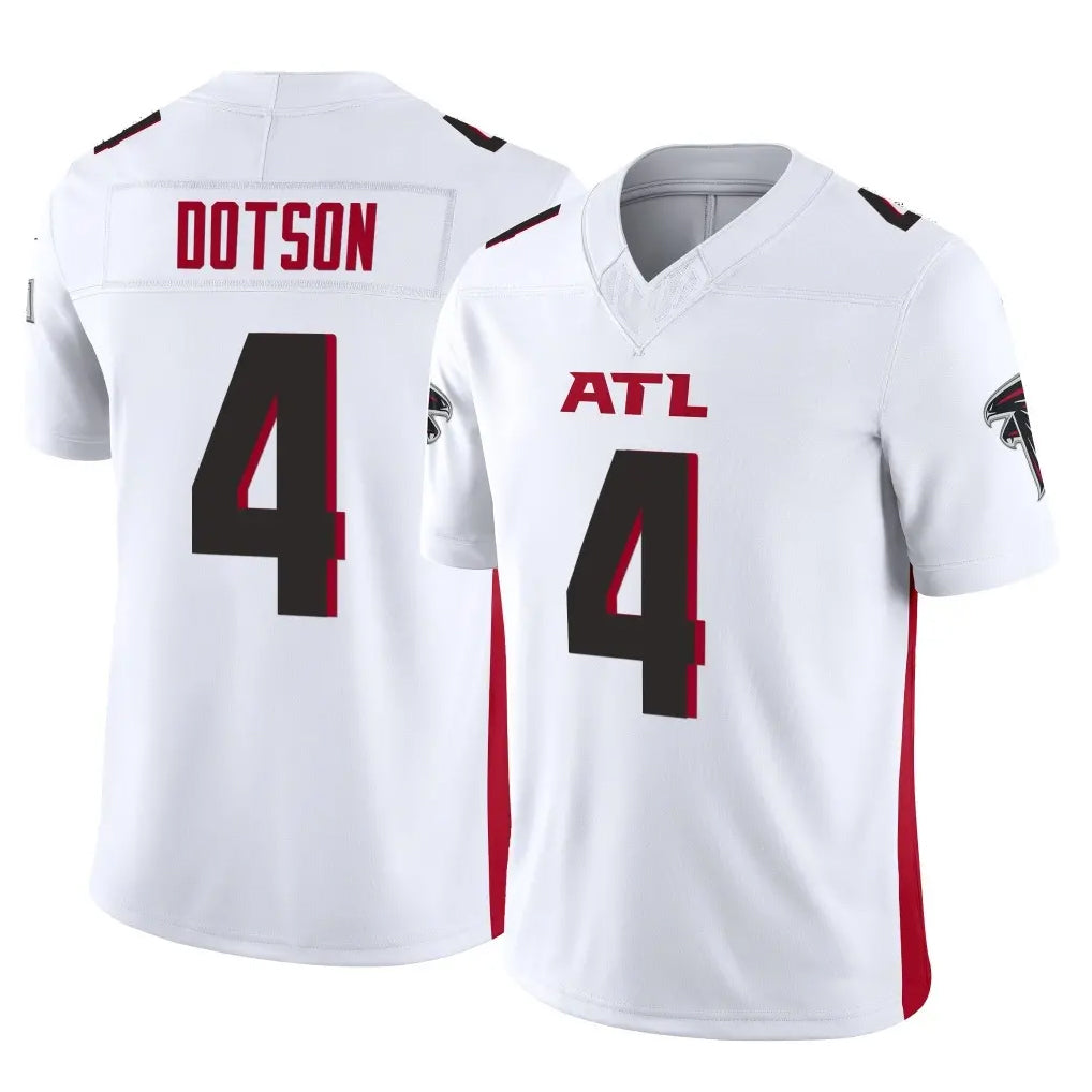 A.Falcons #4 Jahan Dotson Player White Vapor F.U.S.E. Limited STECN Stitched Jerseys