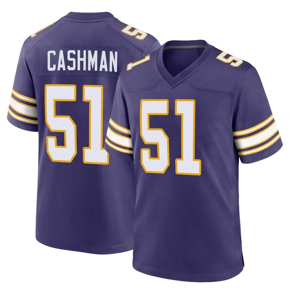 M.Vikings #51 Blake Cashman Player Purple Classic Home Game STECN Stitched Jerseys