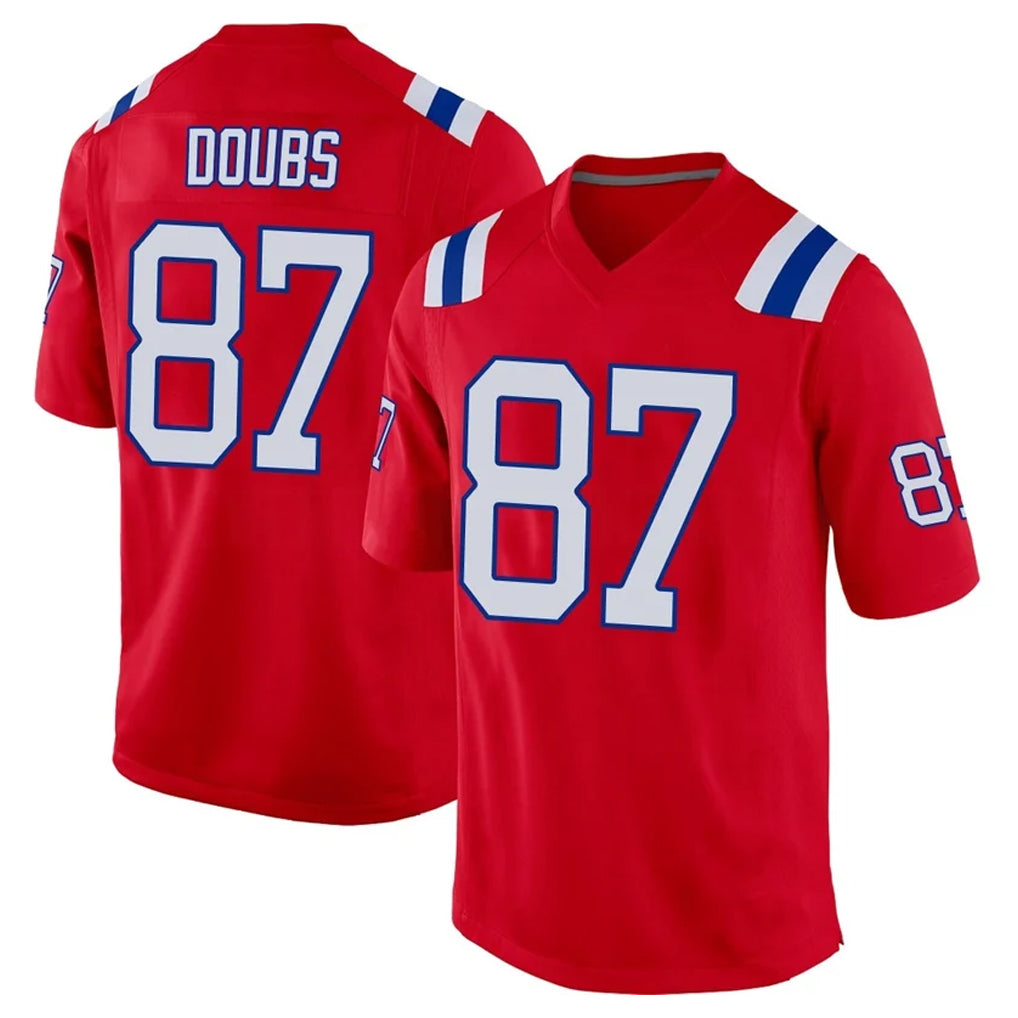 NE.Patriots #87 Romeo Doubs Player Red Home Game STECN Stitched Jerseys