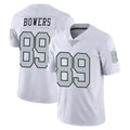 LV.Raiders #89 Brock Bowers Player White Limited Color Rush Home Game STECN Stitched Jerseys