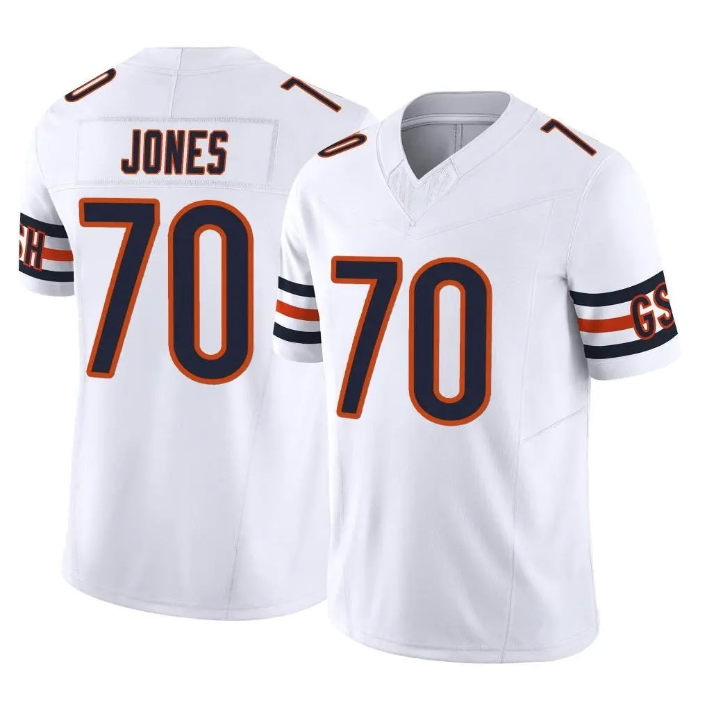 C.Bears #70 Braxton Jones Player White Vapor F.U.S.E. Limited Home Game STECN Stitched Jerseys