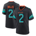 M.Dolphins #2 Malik Willis Player Black Pitch Rivalries Collection Home Game STECN Stitched Jerseys