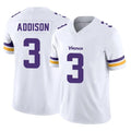 M.Vikings #3 Jordan Addison Player White Limited Vapor F.U.S.E. Home Game STECN Stitched Jerseys