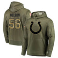 IN.Colts #56 Quenton Nelson Player Olive Salute to Service Pullover Hoodies Home Game STECN Stitched Jerseys